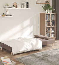 Schlafsofa 2-Sitzer mit 2 Kissen Taupe Stoff