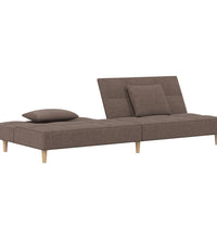 Schlafsofa 2-Sitzer mit 2 Kissen Taupe Stoff