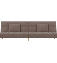 Schlafsofa 2-Sitzer mit 2 Kissen Taupe Stoff