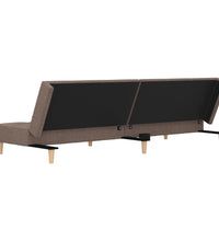 Schlafsofa 2-Sitzer mit 2 Kissen Taupe Stoff