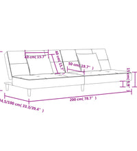 Schlafsofa 2-Sitzer mit 2 Kissen Taupe Stoff
