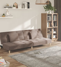 Schlafsofa 2-Sitzer mit 2 Kissen Taupe Stoff