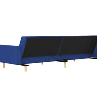 Schlafsofa 2-Sitzer mit 2 Kissen Blau Stoff