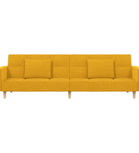 Schlafsofa 2-Sitzer mit 2 Kissen Gelb Stoff