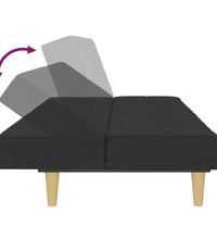 Schlafsofa 2-Sitzer Schwarz Stoff