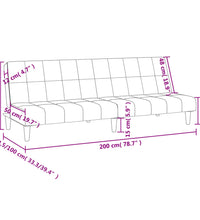 Schlafsofa 2-Sitzer Schwarz Stoff