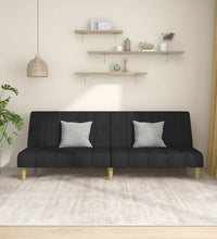 Schlafsofa 2-Sitzer Schwarz Stoff