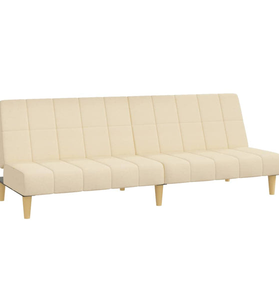 Schlafsofa 2-Sitzer Creme Stoff