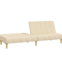 Schlafsofa 2-Sitzer Creme Stoff