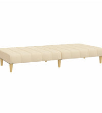 Schlafsofa 2-Sitzer Creme Stoff