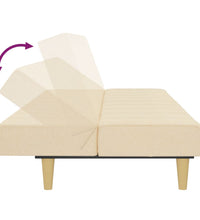 Schlafsofa 2-Sitzer Creme Stoff