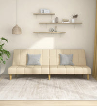 Schlafsofa 2-Sitzer Creme Stoff