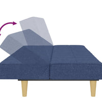 Schlafsofa 2-Sitzer Blau Stoff