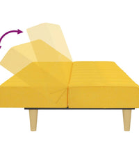 Schlafsofa 2-Sitzer Gelb Stoff