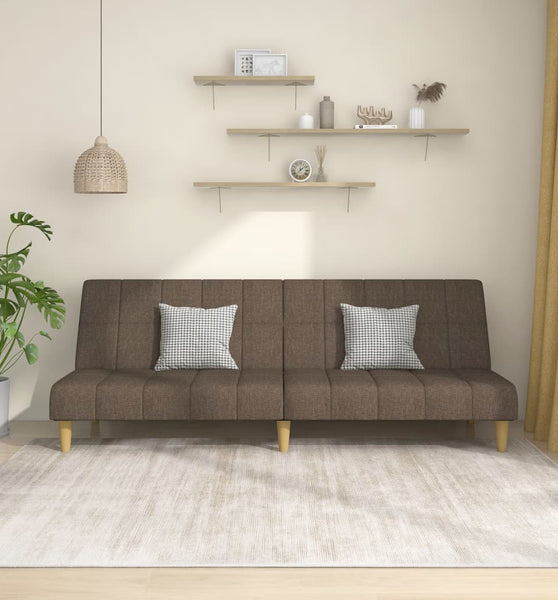 Schlafsofa 2-Sitzer Taupe Stoff