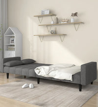 Schlafsofa 2-Sitzer mit 2 Kissen Hellgrau Stoff