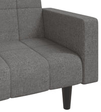 Schlafsofa 2-Sitzer mit 2 Kissen Hellgrau Stoff