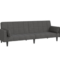 Schlafsofa 2-Sitzer mit 2 Kissen Dunkelgrau Stoff