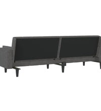 Schlafsofa 2-Sitzer mit 2 Kissen Dunkelgrau Stoff
