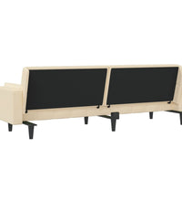 Schlafsofa 2-Sitzer mit 2 Kissen Creme Stoff