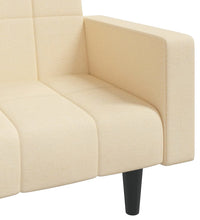 Schlafsofa 2-Sitzer mit 2 Kissen Creme Stoff