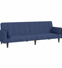Schlafsofa 2-Sitzer mit 2 Kissen Blau Stoff