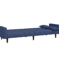 Schlafsofa 2-Sitzer mit 2 Kissen Blau Stoff