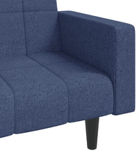 Schlafsofa 2-Sitzer mit 2 Kissen Blau Stoff
