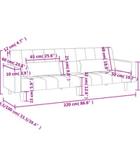 Schlafsofa 2-Sitzer mit 2 Kissen Blau Stoff