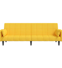 Schlafsofa 2-Sitzer mit 2 Kissen Gelb Stoff