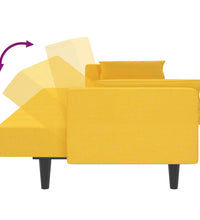 Schlafsofa 2-Sitzer mit 2 Kissen Gelb Stoff