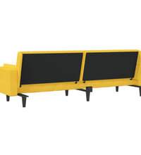 Schlafsofa 2-Sitzer mit 2 Kissen Gelb Stoff