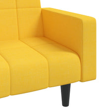 Schlafsofa 2-Sitzer mit 2 Kissen Gelb Stoff