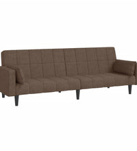 Schlafsofa 2-Sitzer mit 2 Kissen Taupe Stoff