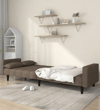 Schlafsofa 2-Sitzer mit 2 Kissen Taupe Stoff
