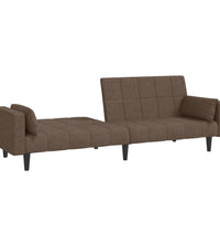 Schlafsofa 2-Sitzer mit 2 Kissen Taupe Stoff