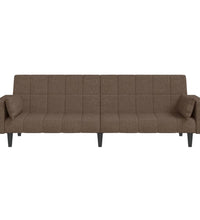 Schlafsofa 2-Sitzer mit 2 Kissen Taupe Stoff