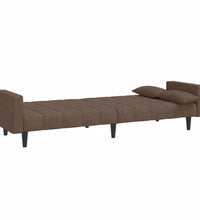 Schlafsofa 2-Sitzer mit 2 Kissen Taupe Stoff