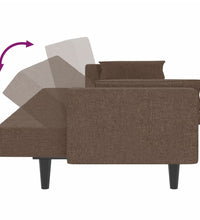 Schlafsofa 2-Sitzer mit 2 Kissen Taupe Stoff