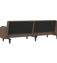 Schlafsofa 2-Sitzer mit 2 Kissen Taupe Stoff