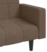 Schlafsofa 2-Sitzer mit 2 Kissen Taupe Stoff