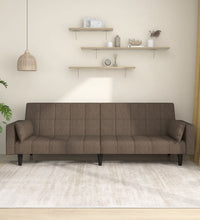 Schlafsofa 2-Sitzer mit 2 Kissen Taupe Stoff