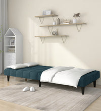 Schlafsofa 2-Sitzer Blau Samt