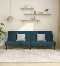 Schlafsofa 2-Sitzer Blau Samt