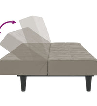 Schlafsofa 2-Sitzer Hellgrau Samt