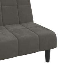 Schlafsofa 2-Sitzer Dunkelgrau Samt