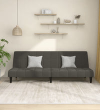 Schlafsofa 2-Sitzer Dunkelgrau Samt