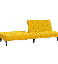 Schlafsofa 2-Sitzer Gelb Samt
