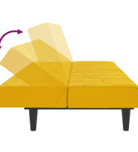 Schlafsofa 2-Sitzer Gelb Samt