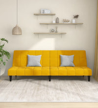 Schlafsofa 2-Sitzer Gelb Samt